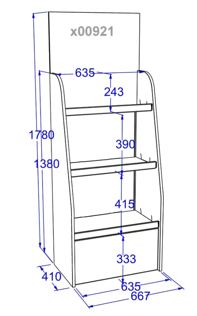Дисплей картонний на 3 полиці