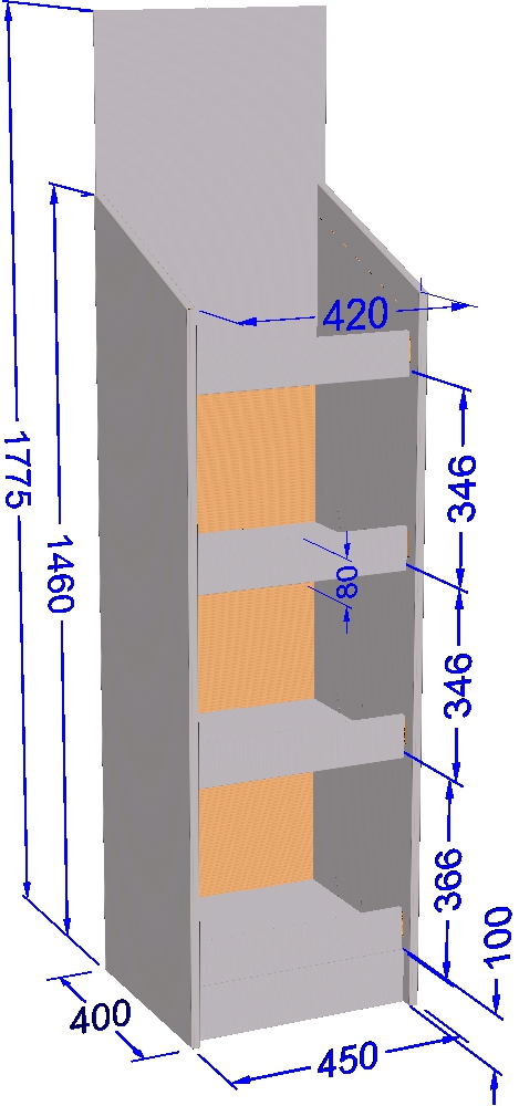 Дисплей на 4 полиці