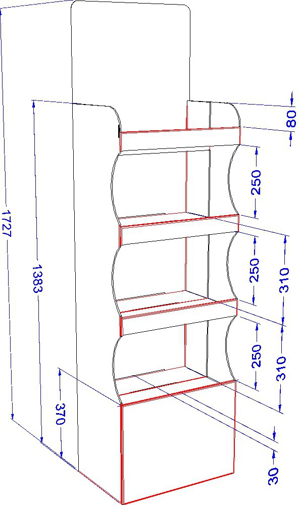 Дисплей для парфюмерії  4 полиці