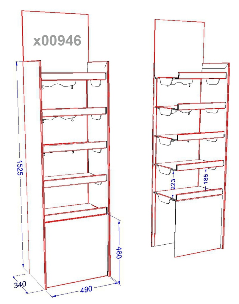 Дисплей картонний  5 полиць