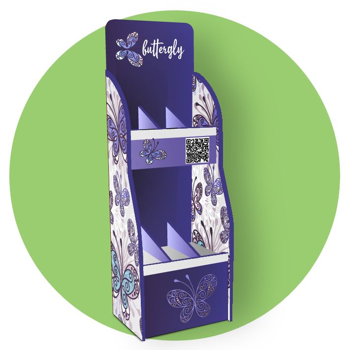 Картонный дисплей на 2 полки